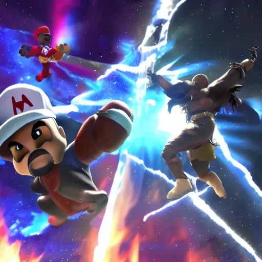 Image similar to Kanye in Super Smash Ultimate, 4k HDR