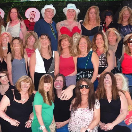 Prompt: group portrait photo of the ugliest women