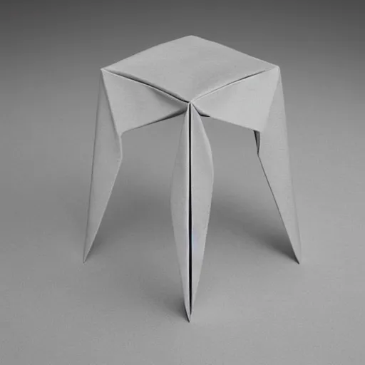 Prompt: the origami stool by tadao ando