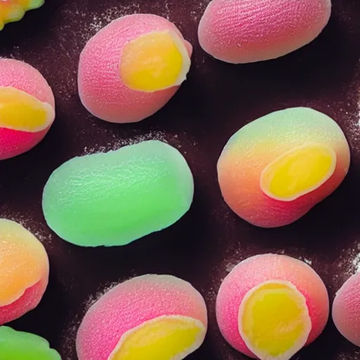 Prompt: high-resolution photograph of gysa piramyds made out of gelatine