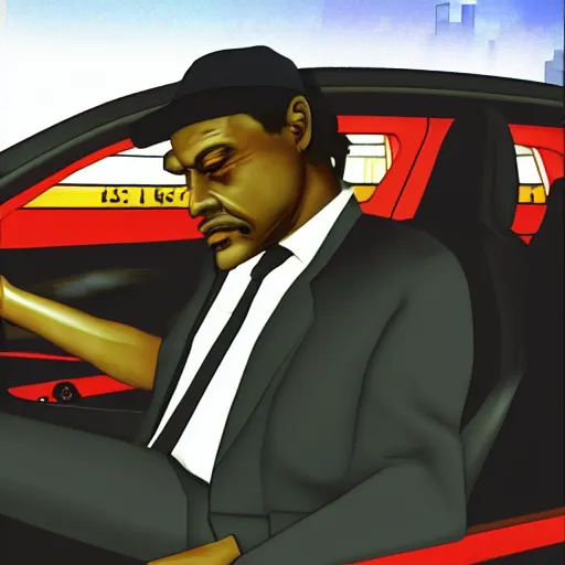 Image similar to old black man in car, gta san andreas art