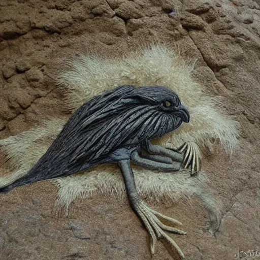 Image similar to cute archaeopteryx sleeping