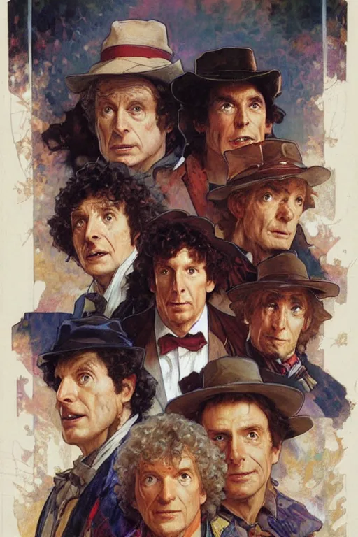 Prompt: The Fourth Doctor, Doctor Who, portrait by Stanley Artgerm Lau, greg rutkowski, thomas kindkade, alphonse mucha, loish, norman Rockwell