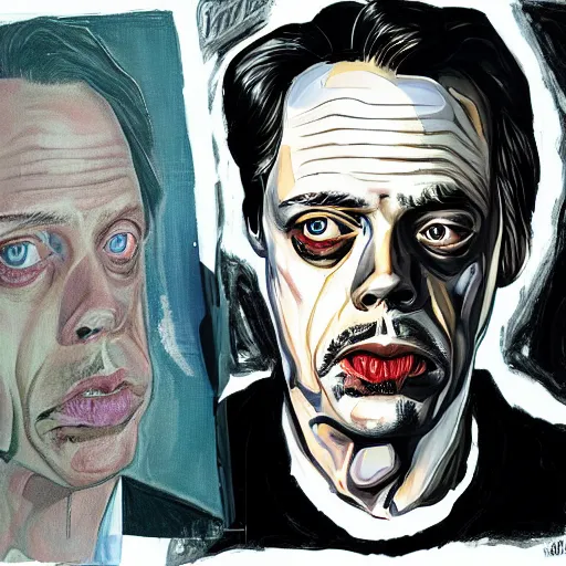 Image similar to Steve Buscemi, painted by Martine Johanna and Rafael Albuquerque