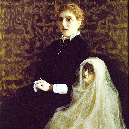 Image similar to portrait of a ghost by alfred stevens