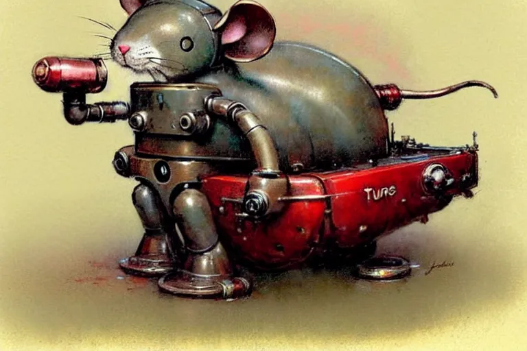 Prompt: adventurer ( ( ( ( ( 1 9 5 0 s retro future robot mouse tunneling machine. muted colors. ) ) ) ) ) by jean baptiste monge!!!!!!!!!!!!!!!!!!!!!!!!! chrome red