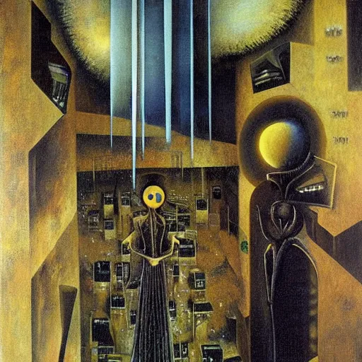 Prompt: Cyberpunk by Remedios Varo