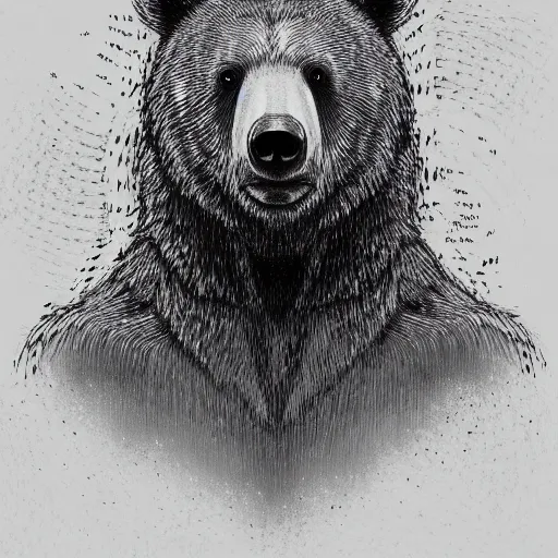 Prompt: portrait of a bear with human hands, detailed digital art, character
