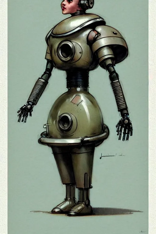 Image similar to ( ( ( ( ( 1 9 5 0 s retro future robot android maid. muted colors. ) ) ) ) ) by jean - baptiste monge!!!!!!!!!!!!!!!!!!!!!!!!!!!!!!