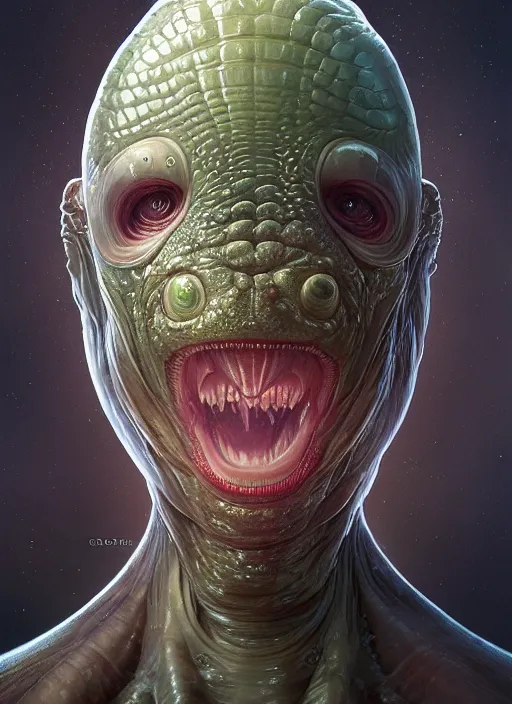 Image similar to elon musk as slimy mollusk, drool, character concept, intricate, elegant, highly detailed, digital painting, artstation, concept art, wallpaper, smooth, sharp focus, illustration, art by h. r. giger and artgerm and greg rutkowski and alphonse mucha