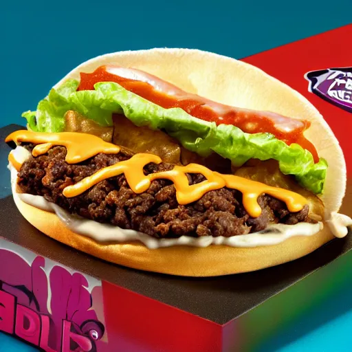 Image similar to taco bell hamburger