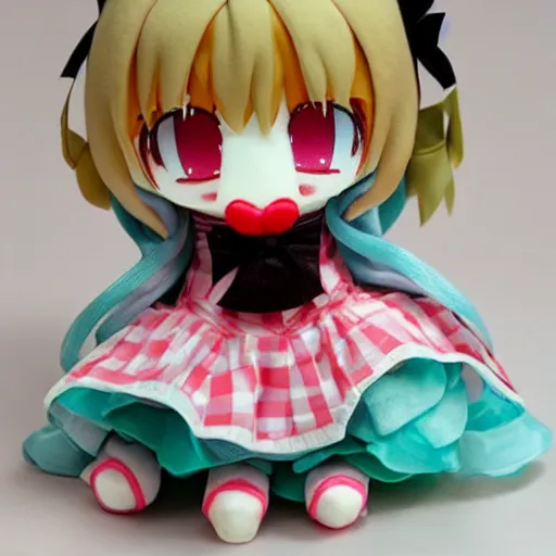 Image similar to cute fumo plush of a girl who loves eating cookies