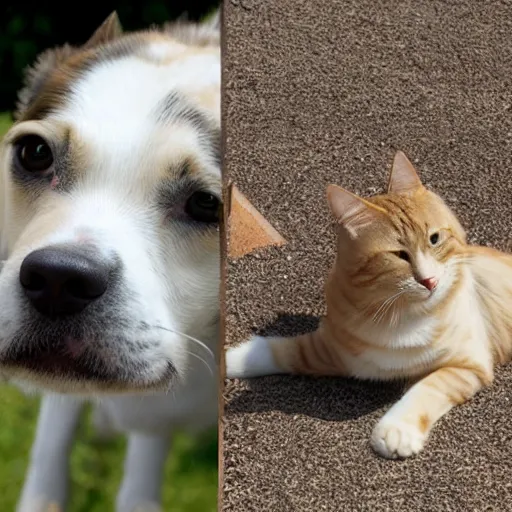 Image similar to dog and a cat