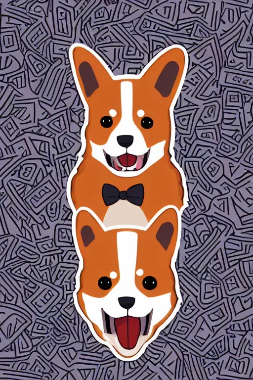 Prompt: Portrait of a corgi as a Mexican wrestler in a mask, sticker, colorful, illustration, highly detailed, simple, smooth and clean vector curves, no jagged lines, vector art, smooth