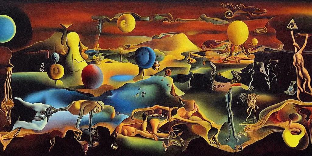 Image similar to the world between death and life, surrealistic detailed painting, by damien gilley and salvador dali