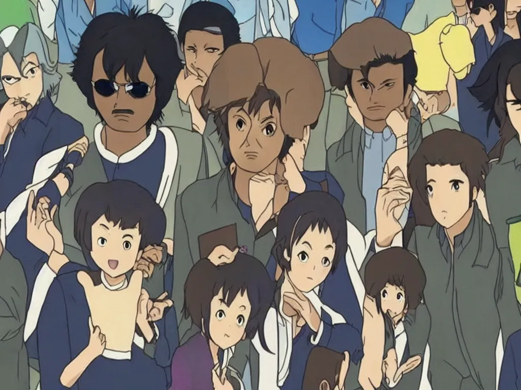 Image similar to anime rajnikanth in ghibli movie