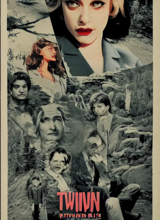 Prompt: Twin Peaks retro Italian movie poster