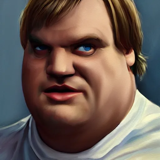 Image similar to concept art of chris farley, cinematic shot, painting by jama jurabaev, extremely detailed, brush hard, artstation, high quality, brush stroke