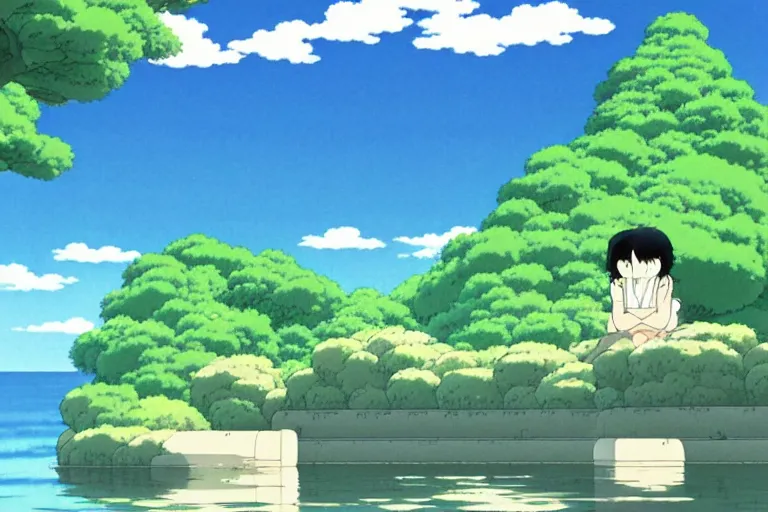 Image similar to tranquility and serenity by studio ghibli