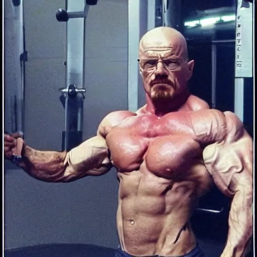 Image similar to Walter White as a bodybuilder