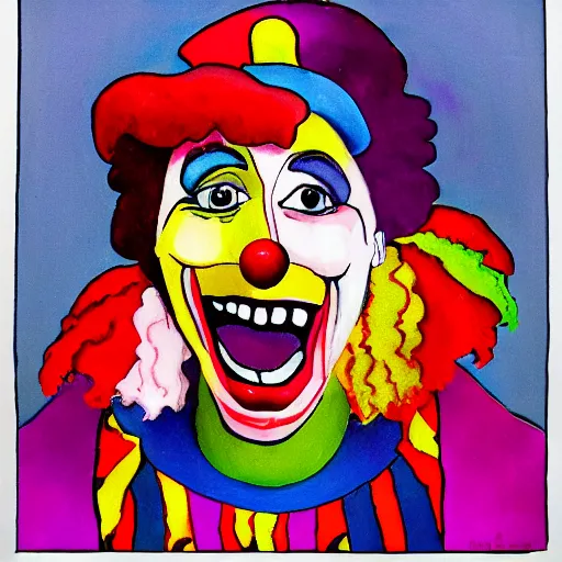 Image similar to Portrait of a colorful happy joyful clown