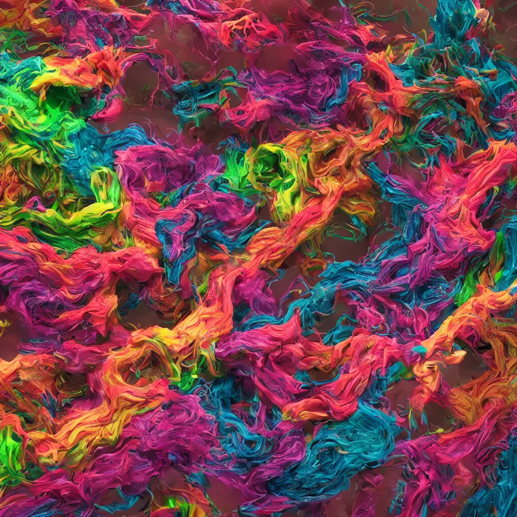 Image similar to painful pleasures by lynda benglis, octane render, colorful, 4 k, 8 k