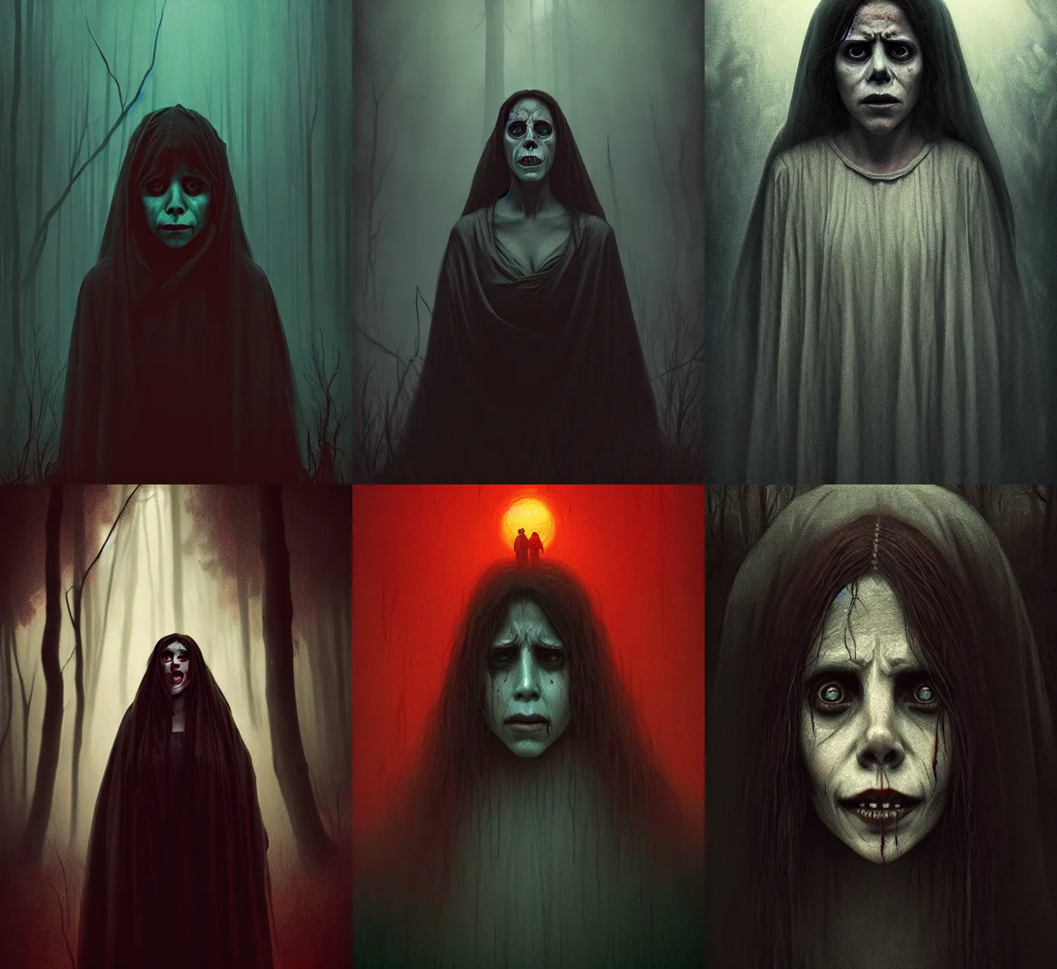 Prompt: portrait of la llorona from the curse of la llorona, desaturated colors, horror lighting, digital art, winning award masterpiece, fantastically eerie, illustration, upscale with simon stalenhag work, trending on artstation, art by wlop and alex ross