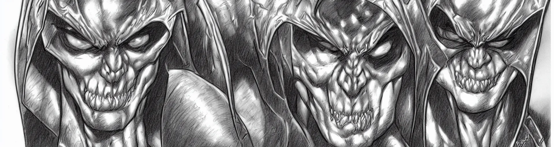 Prompt: j scott campbell!!! pencil sketch by j scott campbell close up headshot of skeletor in the style ofj scott campbell