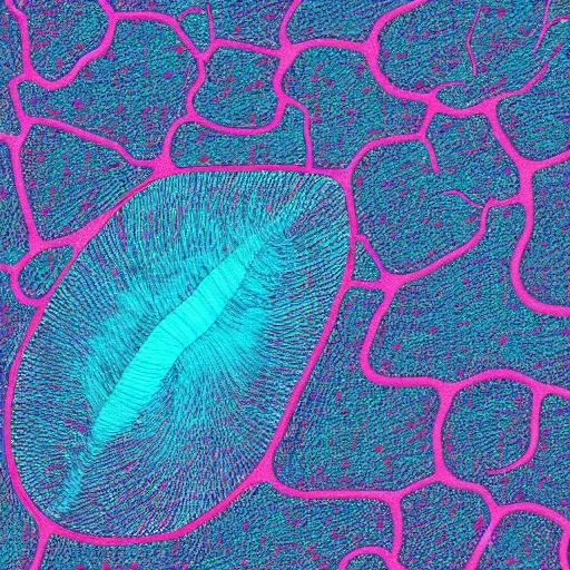 Prompt: tunneling electron microscope image of many mitochondria. false color. mit technology review. nature journal figure. nobel prize winning. ultra detailed 8 k tif