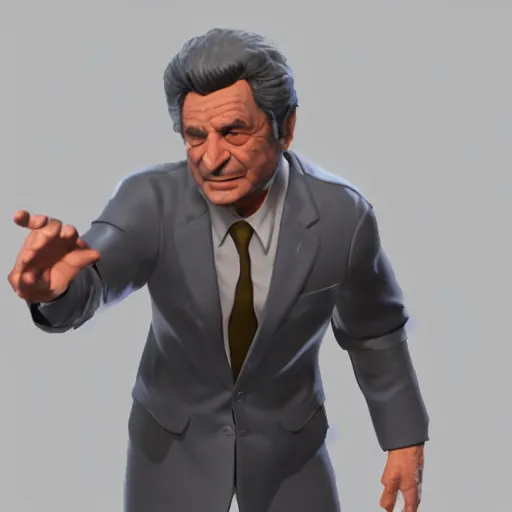 Image similar to peter falk as a character in super smash bros. ultimate, 3 d render, official render