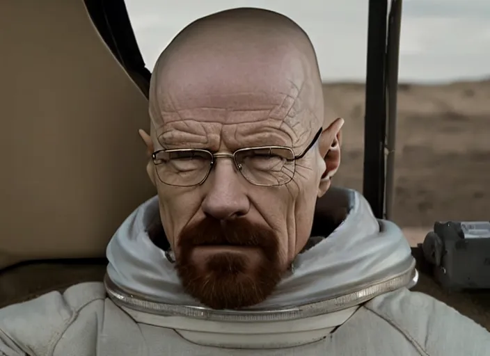 Image similar to film still of Walter White as Cooper in Interstellar, 4k