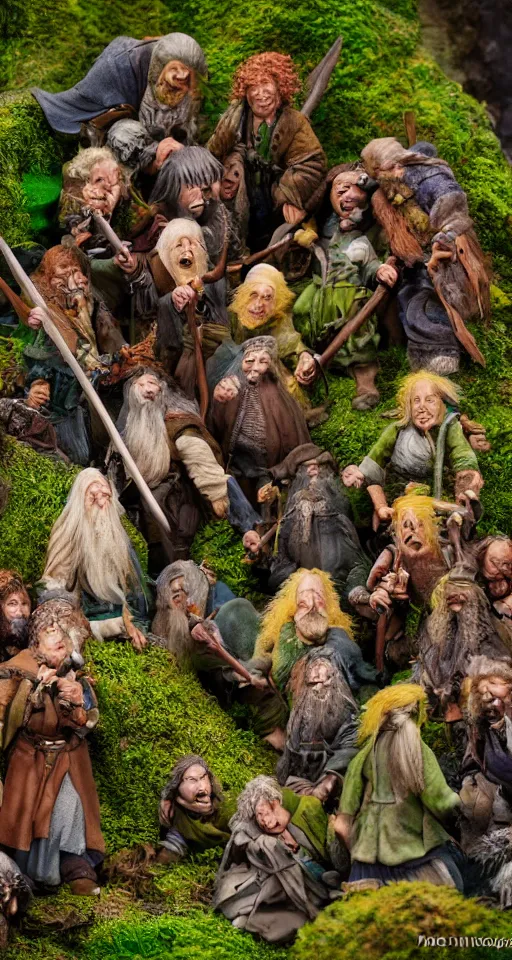 Image similar to hobbit mosh pit, detailed, sony a 7 r, photorealistic