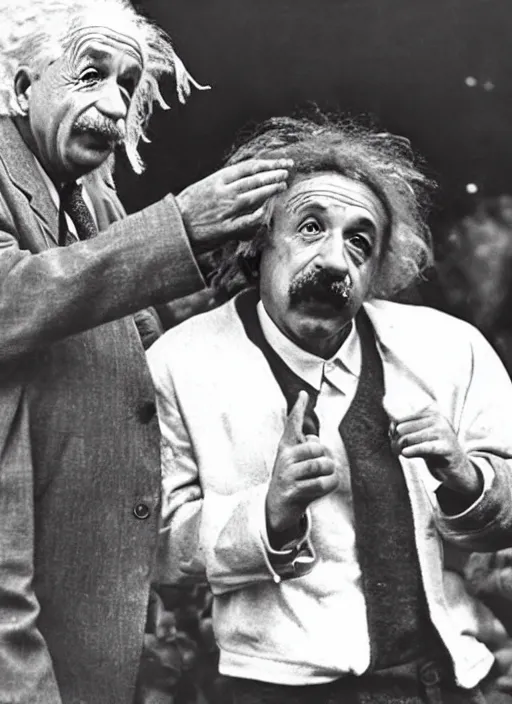 Prompt: albert einstein in a rap battle. highly detailed, 8 k, realistic.