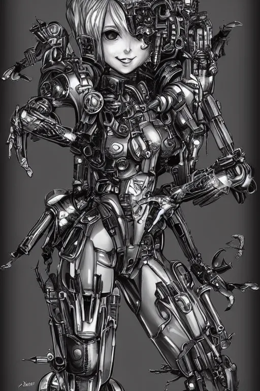 Prompt: full body illustration, mechanized blonde female, kissing witch, highly detailed, sumi - e art, suiboku - ga ink, by kim jisu, pen and ink monochrome, mecha, deviantart, artstation, pinterest