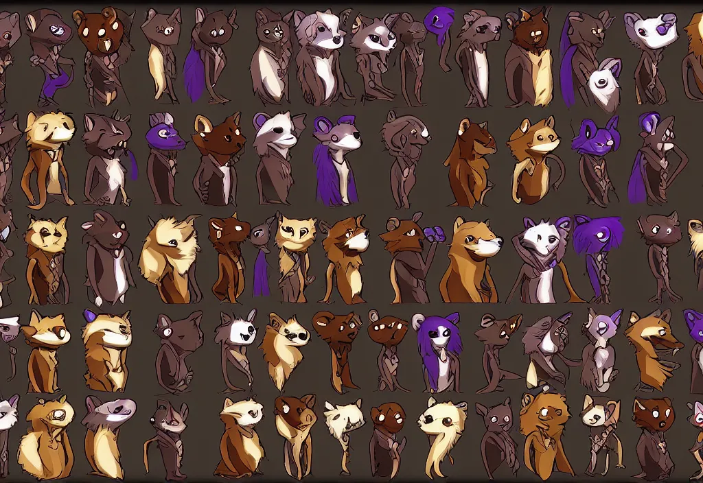 Image similar to furry - weasel - necromancer - fursona uhd ue 5 visual novel pc game expressions