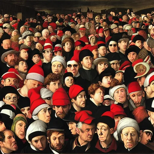 Prompt: where's wally? by caravaggio and martin handford