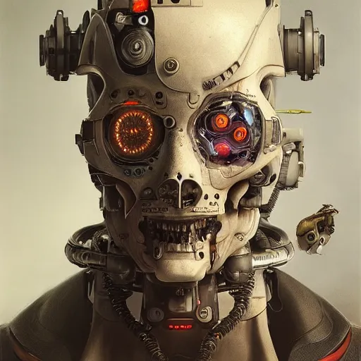 Image similar to ultra detailed, 4 k portrait of a cyborg by rachel ruysch