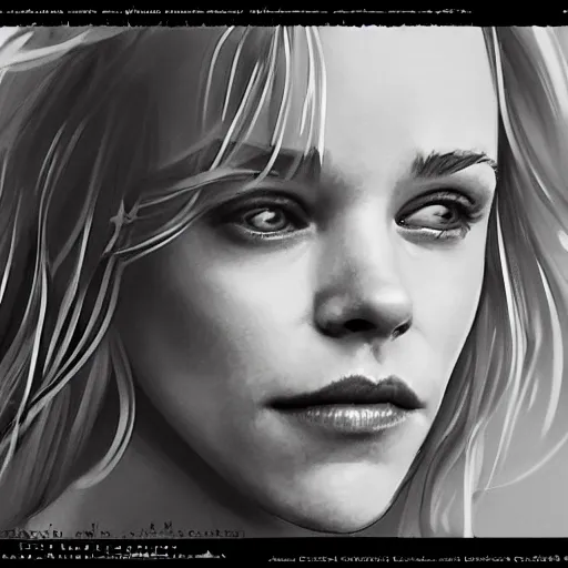 Image similar to a sketch of Rachel McAdams, artstation hall of fame gallery, editors choice, #1 digital painting of all time, most beautiful image ever created, emotionally evocative, greatest art ever made, lifetime achievement magnum opus masterpiece, the most amazing breathtaking image with the deepest message ever painted, a thing of beauty beyond imagination or words, 4k, highly detailed, cinematic lighting