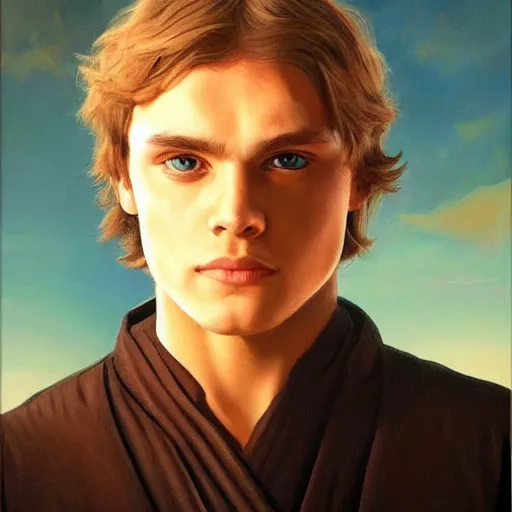 Image similar to anakin skywalker highly detailed oil painting portrait