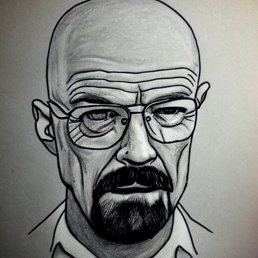 Image similar to walter white badly drawn by a 5 year old