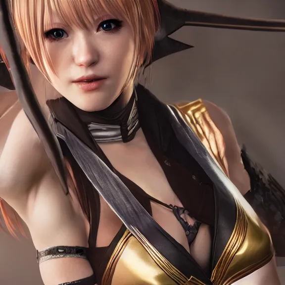 Image similar to photorealistic doa 6 character cosplay, photo, half body, d & d, fantasy, highly detailed, digital art, trending on artstation, smooth, sharp focus, illustration, art by peter tang and artgem