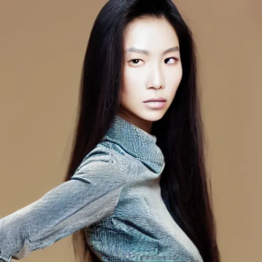 Image similar to asian female fashion model with huge cheekbones.