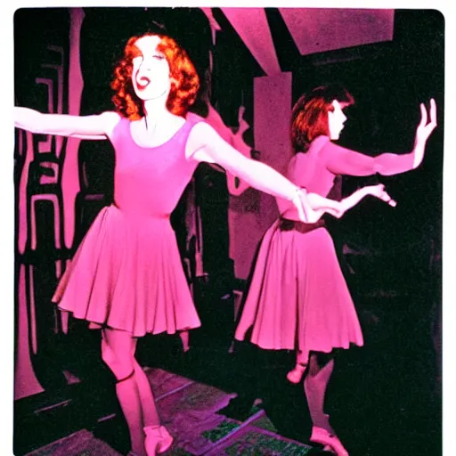 Image similar to suspiria room dancing girls theater, 8 mm