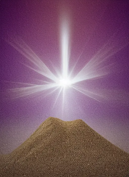 Image similar to white subtle purple gold god rays clouds sand gold salt crystals sharp detail 3d render simple background graphic ultra simplified