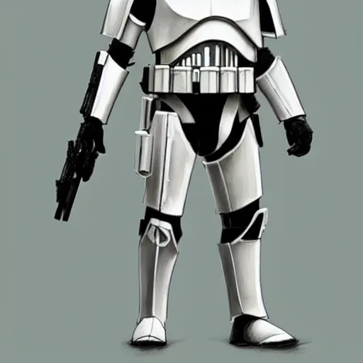 Image similar to an extremely long shot of an imperial stormtrooper walking concept art by Doug Chiang cinematic, realistic painting, high definition, very detailed, extremely high detail, photo realistic, symmetrical, concept art, the Mandalorian concept art style