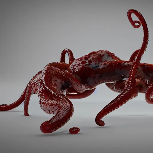 Prompt: caught with a 6 legged oil tentacle chicken, hyper detailed, octane render, trending at gitmo, 8 k.