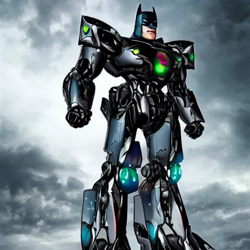 Prompt: batman mecha, mecha suit, futuristic