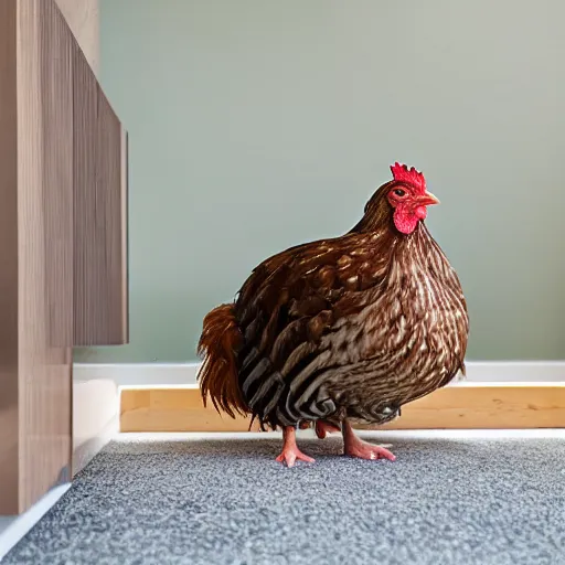 Prompt: hen in a modern house
