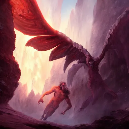 Prompt: demon with wings extended in the ice cave. greg rutkowski. boris vallejo. color grading lut 3 8 4 0 x 2 1 6 0