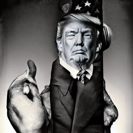 Prompt: trump by joel-peter witkin